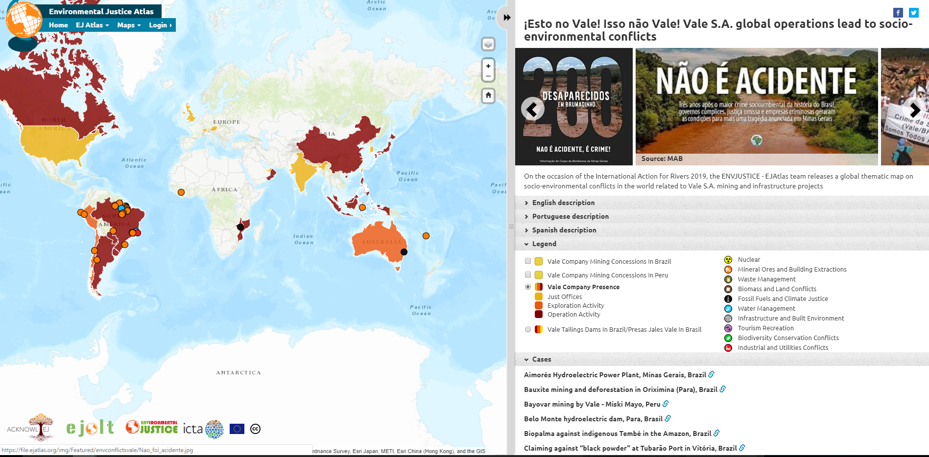Un mapa de l'ICTA-UAB identifica els conflictes ambientals al món causats per projectes miners
